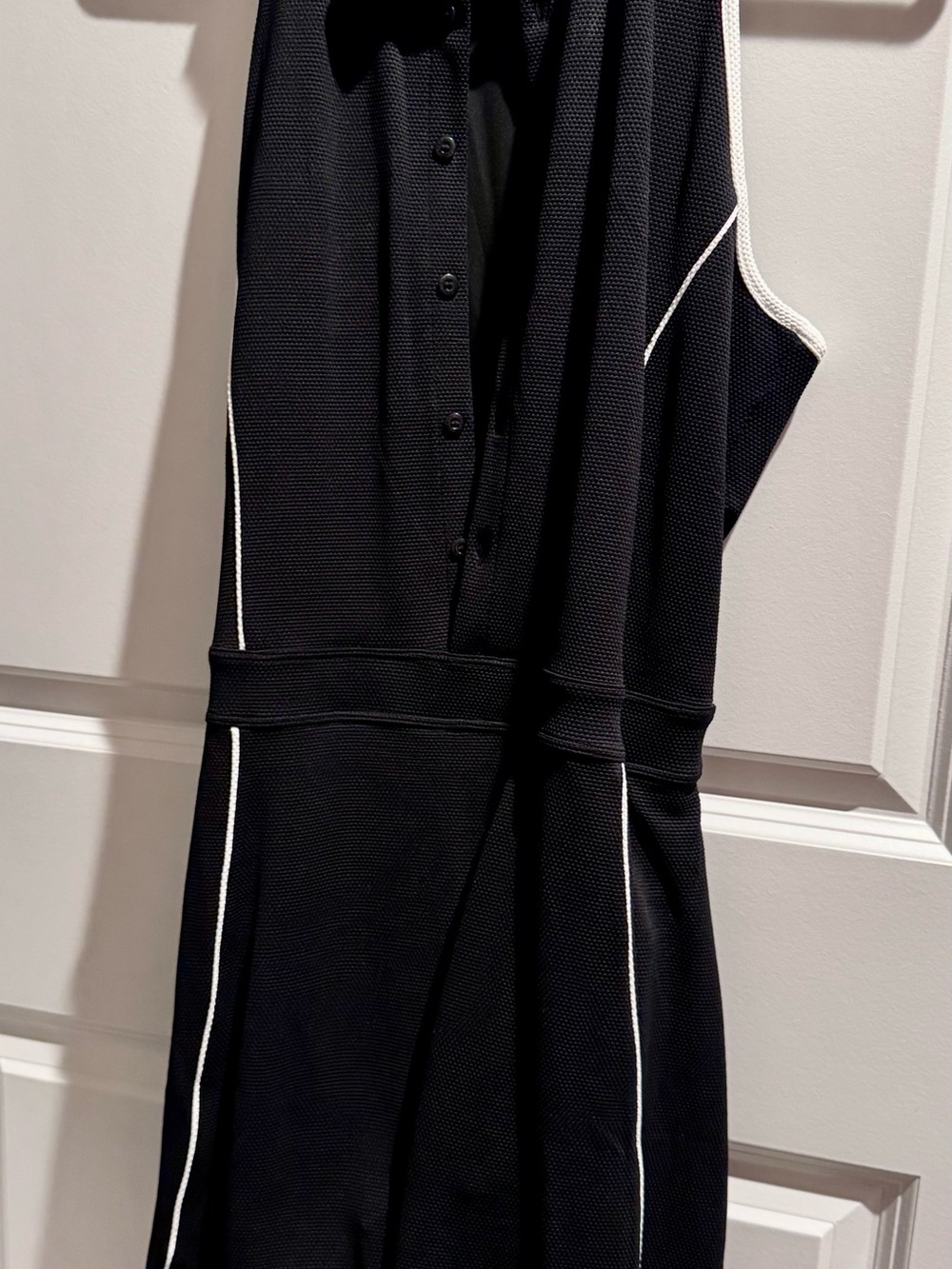 Black Sleeveless Golf/Tennis Dress with White Piping
